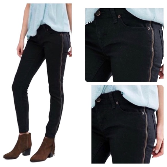 Free People Black Levon Full Bilateral Side Zipper Skinny - Leg 25 - Picture 8 of 16